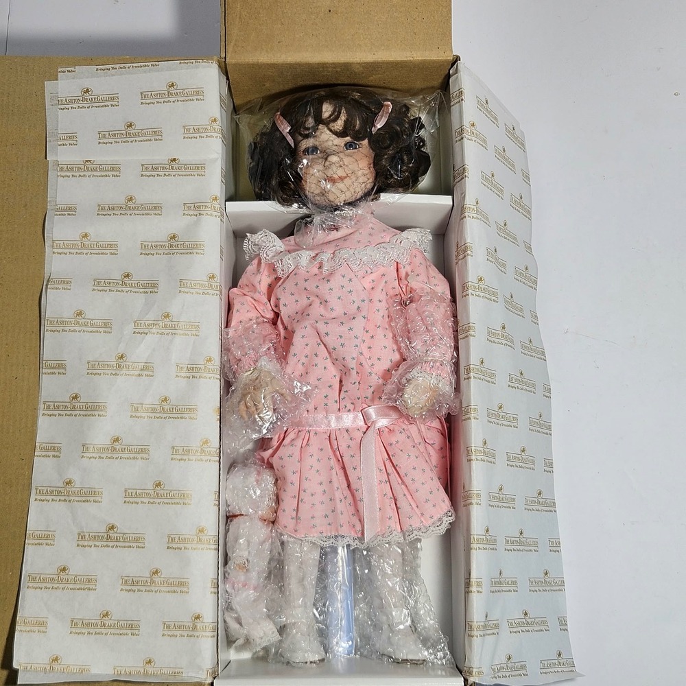 Ashton-Drake Galleries Sugar & Spice Porcelain Doll Pink Floral Dress NIB